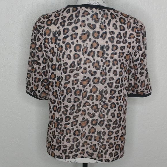 A New Day Sheer Animal Print Top Size S (CL) - Picture 3 of 6
